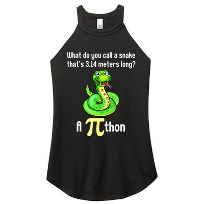 Funny Pi Day Puns Pithon Math Teacher Jokes Women's Perfect Tri Rocker Tank