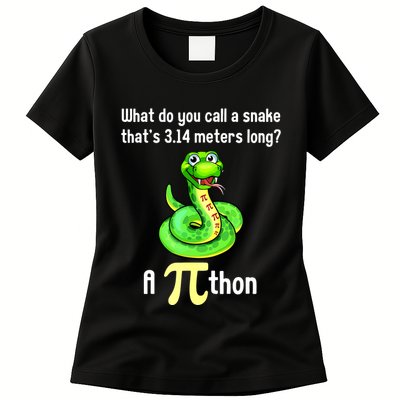 Funny Pi Day Puns Pithon Math Teacher Jokes Womens T-Shirt
