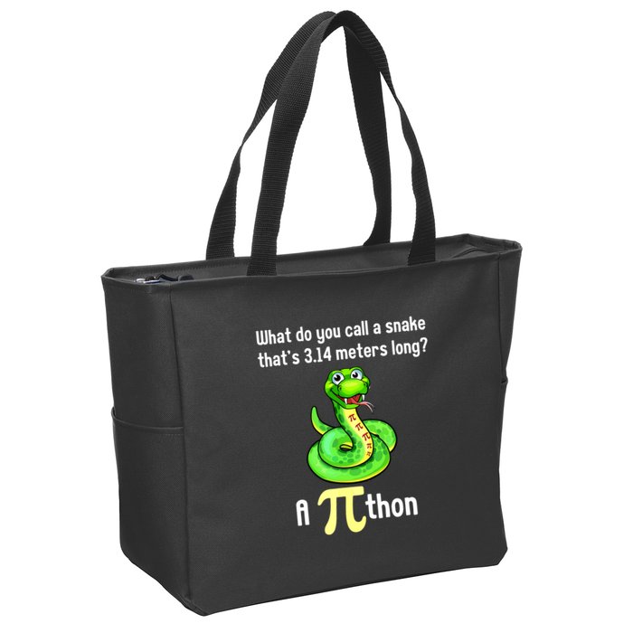 Funny Pi Day Puns Pithon Math Teacher Jokes Zip Tote Bag