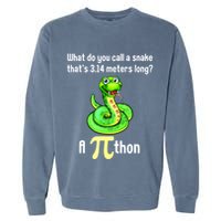 Funny Pi Day Puns Pithon Math Teacher Jokes Garment-Dyed Sweatshirt
