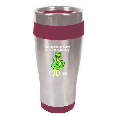 Funny Pi Day Puns Pithon Math Teacher Jokes 16oz Travel Tumbler