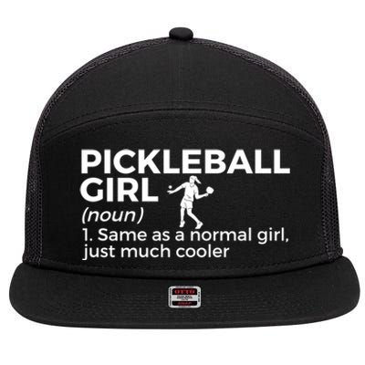 Funny Pickleball Definition Funny Gift 7 Panel Mesh Trucker Snapback Hat