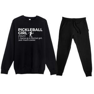 Funny Pickleball Definition Funny Gift Premium Crewneck Sweatsuit Set