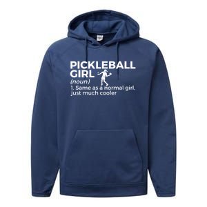 Funny Pickleball Definition Funny Gift Performance Fleece Hoodie