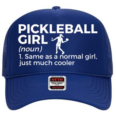 Funny Pickleball Definition Funny Gift High Crown Mesh Back Trucker Hat