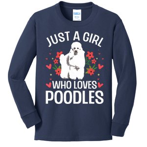 Funny Poodle Design For Girl Women Standard Poodle Lovers Kids Long Sleeve Shirt