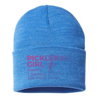 Funny Pickleball Definition Funny Gift Sustainable Knit Beanie