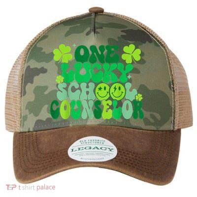 Funny Patrick's Day, Groovy Teacher One Lucky School Counselor Legacy Tie Dye Trucker Hat