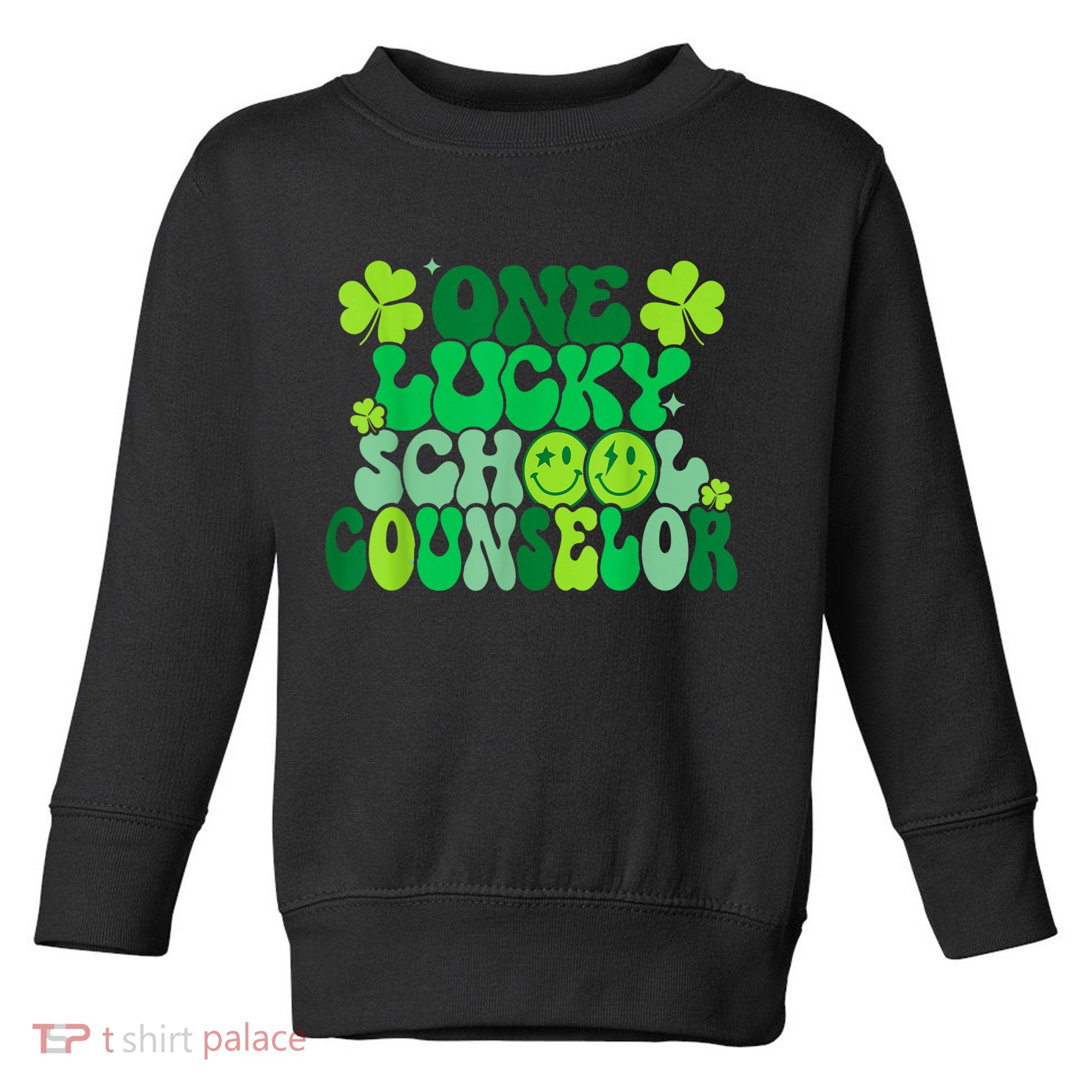 Funny Patrick's Day, Groovy Teacher One Lucky School Counselor Toddler Sweatshirt