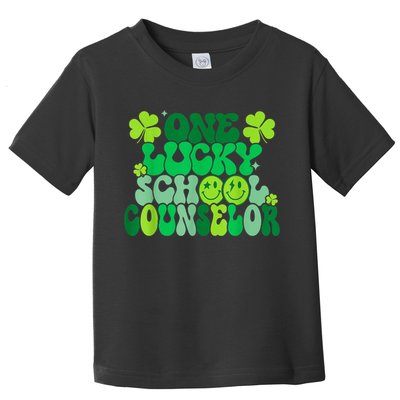 Funny Patrick's Day, Groovy Teacher One Lucky School Counselor Toddler T-Shirt