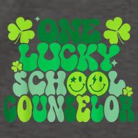 Funny Patrick's Day, Groovy Teacher One Lucky School Counselor Vector Backpack
