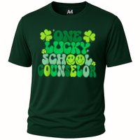 Funny Patrick's Day, Groovy Teacher One Lucky School Counselor Cooling Performance Crew T-Shirt