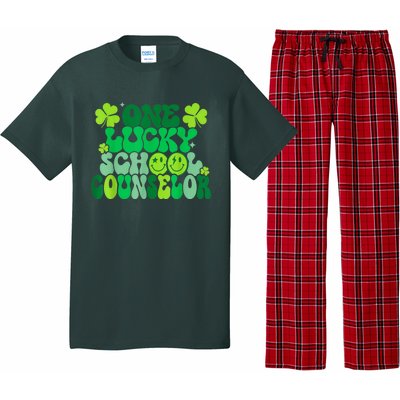 Funny Patrick's Day, Groovy Teacher One Lucky School Counselor Pajama Set