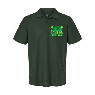 Funny Patrick's Day, Groovy Teacher One Lucky School Counselor Softstyle Adult Sport Polo