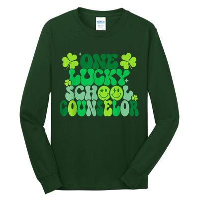 Funny Patrick's Day, Groovy Teacher One Lucky School Counselor Tall Long Sleeve T-Shirt