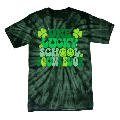 Funny Patrick's Day, Groovy Teacher One Lucky School Counselor Tie-Dye T-Shirt