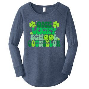 Funny Patrick's Day, Groovy Teacher One Lucky School Counselor Women's Perfect Tri Tunic Long Sleeve Shirt