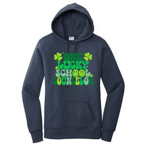 Funny Patrick's Day, Groovy Teacher One Lucky School Counselor Women's Pullover Hoodie