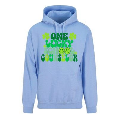 Funny Patrick's Day, Groovy Teacher One Lucky School Counselor Unisex Surf Hoodie