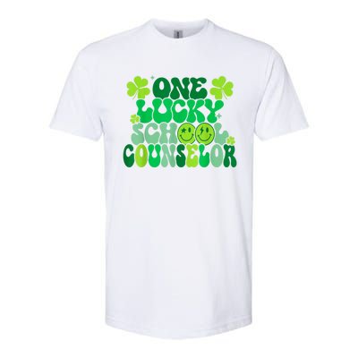 Funny Patrick's Day, Groovy Teacher One Lucky School Counselor Softstyle CVC T-Shirt