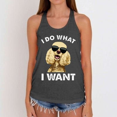 Funny Poodle Design For Men Women Dog Breed Poodle Lovers Women's Knotted Racerback Tank