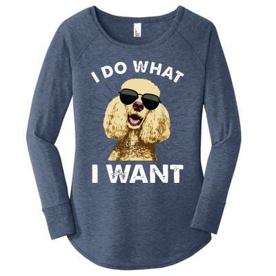 Funny Poodle Design For Men Women Dog Breed Poodle Lovers Women's Perfect Tri Tunic Long Sleeve Shirt