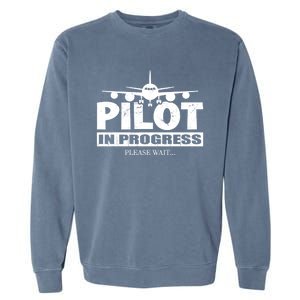 Funny Pilot Design Copilot Flight Pilot In Progress Future Funny Gift Garment-Dyed Sweatshirt