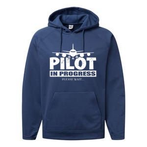 Funny Pilot Design Copilot Flight Pilot In Progress Future Funny Gift Performance Fleece Hoodie