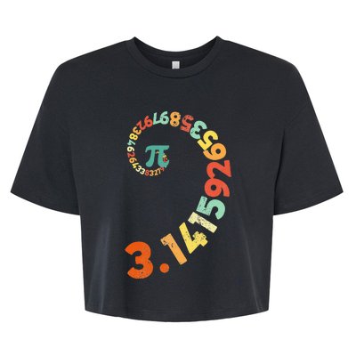 Funny Pi Day Clothing Spiral Pi Math Tee for Pi Day 3.14 Bella+Canvas Jersey Crop Tee