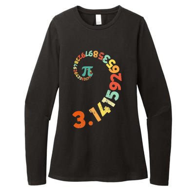 Funny Pi Day Clothing Spiral Pi Math Tee for Pi Day 3.14 Womens CVC Long Sleeve Shirt