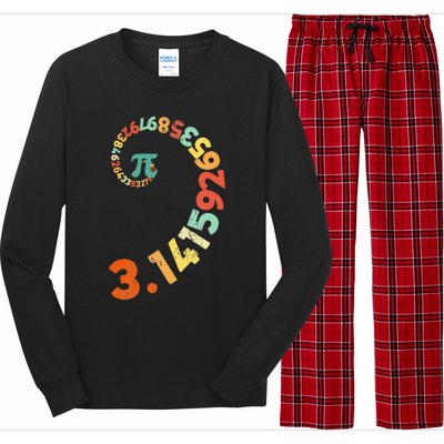 Funny Pi Day Clothing Spiral Pi Math Tee for Pi Day 3.14 Long Sleeve Pajama Set