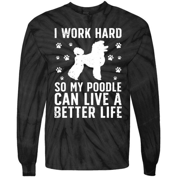 Funny Poodle Design For Men Women Kids Standard Poodle Lover Tie-Dye Long Sleeve Shirt