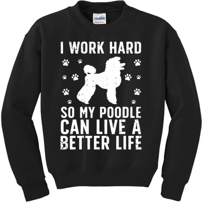 Funny Poodle Design For Men Women Kids Standard Poodle Lover Kids Sweatshirt