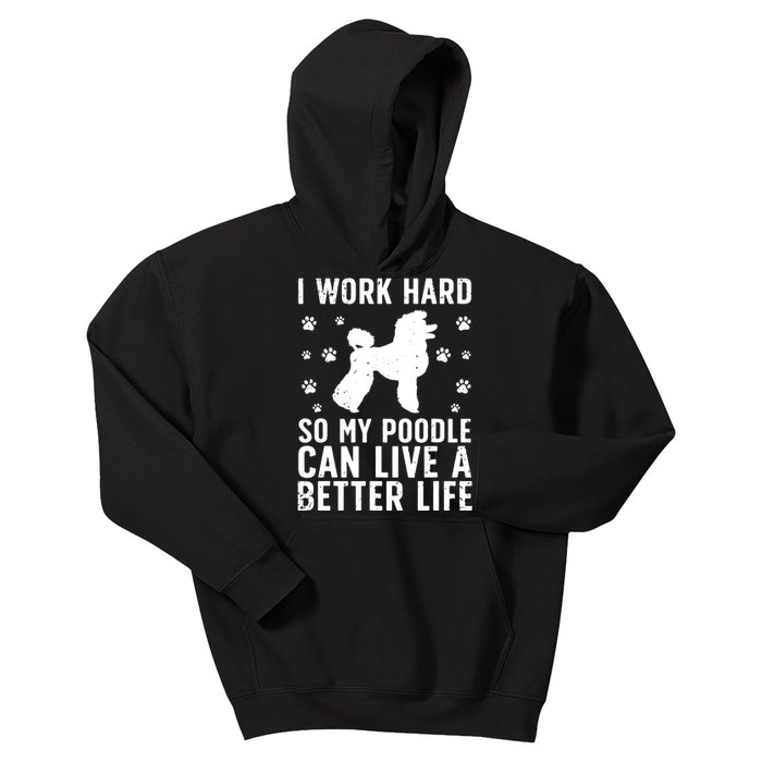 Funny Poodle Design For Men Women Kids Standard Poodle Lover Kids Hoodie