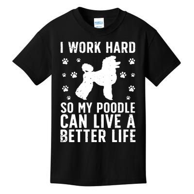 Funny Poodle Design For Men Women Kids Standard Poodle Lover Kids T-Shirt