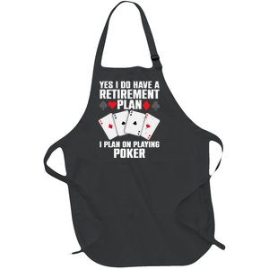 Funny Poker Design Poker Player Casino Gambler Full-Length Apron With Pockets