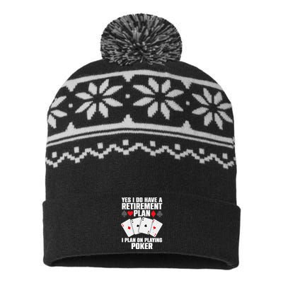 Funny Poker Design Poker Player Casino Gambler USA-Made Snowflake Beanie