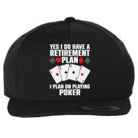 Funny Poker Design Poker Player Casino Gambler Wool Snapback Cap