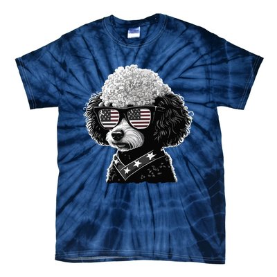 Funny Poodle Dog Miniature Poodle Toy Poodle 4th Of July USA Tie-Dye T-Shirt