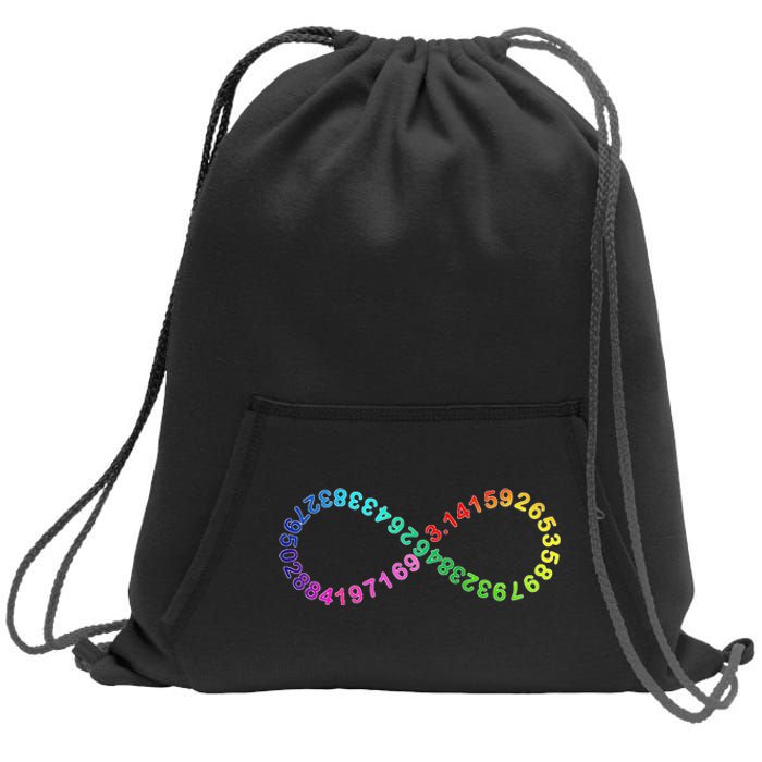 Funny Pi Day Math Digits of Pi Infinity Rainbow Sweatshirt Cinch Pack Bag