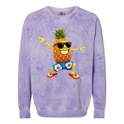 Funny Pineapple Dance Tropical And Playful Design Colorblast Crewneck Sweatshirt