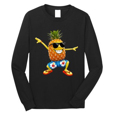 Funny Pineapple Dance Tropical And Playful Design Long Sleeve Shirt