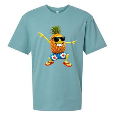 Funny Pineapple Dance Tropical And Playful Design Sueded Cloud Jersey T-Shirt