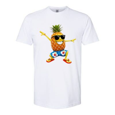 Funny Pineapple Dance Tropical And Playful Design Softstyle CVC T-Shirt