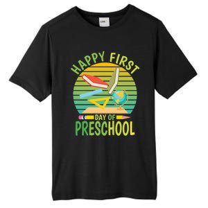 Funny Preschool Design Happy First Day Of Preschool Gift Tall Fusion ChromaSoft Performance T-Shirt