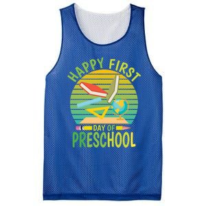 Funny Preschool Design Happy First Day Of Preschool Gift Mesh Reversible Basketball Jersey Tank