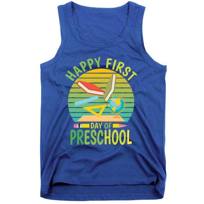 Funny Preschool Design Happy First Day Of Preschool Gift Tank Top