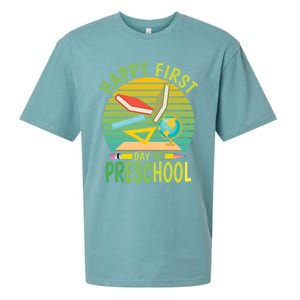 Funny Preschool Design Happy First Day Of Preschool Gift Sueded Cloud Jersey T-Shirt