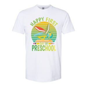 Funny Preschool Design Happy First Day Of Preschool Gift Softstyle CVC T-Shirt