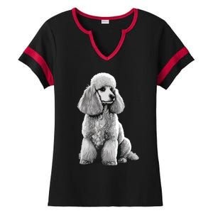 Funny Poodle Dog Miniature Poodle Toy Poodle 1995 Ladies Halftime Notch Neck Tee